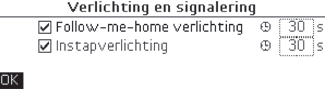 Parameters van de auto instellen