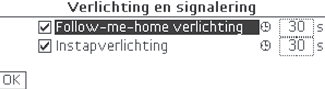 Parameters van de auto instellen