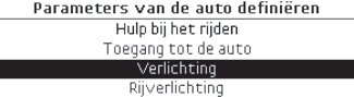 Parameters van de auto instellen