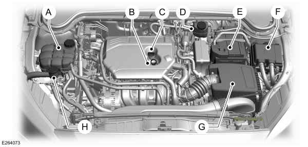 Overzicht motorruimte - 1.5L TiVCT, links stuur 